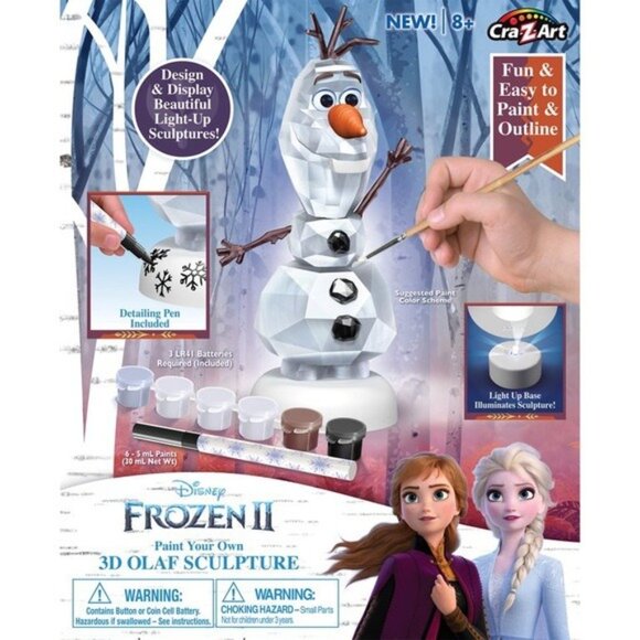 Disney Frozen II Paint Your Own 3D Olaf Sculpture NEW - Picture 4 of 12